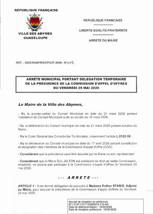 Arrêté 115 Présidence Cao
