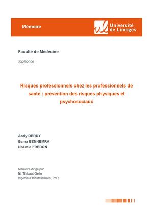 Risques Chez Les Professionnels De Santé 2026