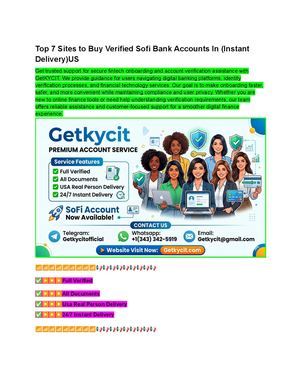 Top 7 Sites To Buy Verified Sofi Bank Accounts In (Instant Delivery)us
