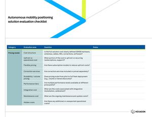 Autonomous Mobility Checklist