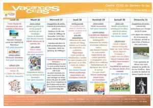 Programme D'animation Du 25 Au 31 mai 2026