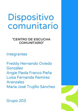 Cartilla Digital Dispositivo Comunitario “Centro De Escucha Comunitario”