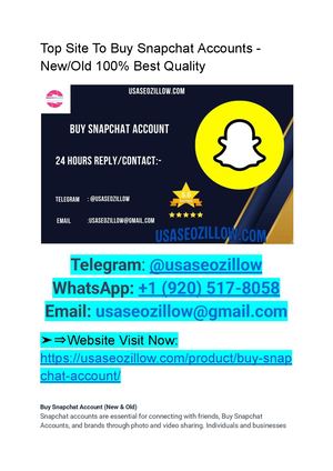 Top Site To Buy Snapchat Accounts New Old 100% Best Quality