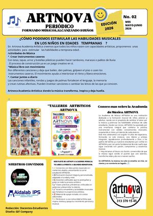PERIODICO   ARTNOVA  ACADEMIA ARTISTICA MES MAYO  -JUNIO