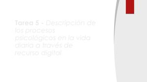 Tarea 5 Descripción De Los Procesos Psicologicos