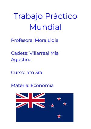 Economia Mundial Nueva Zelanda