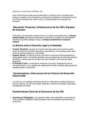 Derechos A La Educacion Temprana