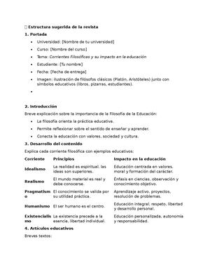 Corriente  Filosóficas y su impacto en la educación