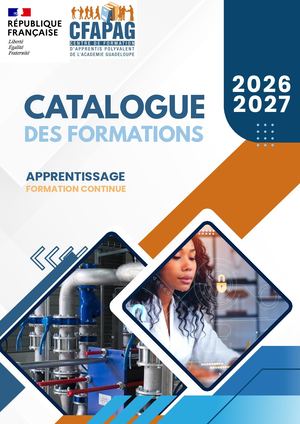Catalogue Des Formations Cfapag 2026 2027