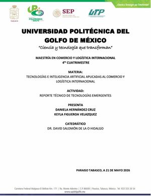 Reporte Técnico De Tecnologías Emergentes