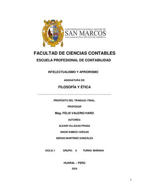 Intelectualismo Y Apriorismo