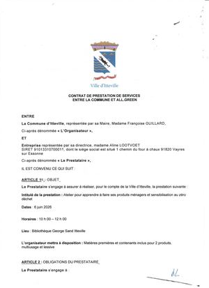DM 09 2026 - Annexe 1 - Atelier Zéro Déchets Bibliothèque - Contrat