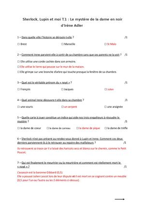 Sherlock, Lupin Et Moi Correction