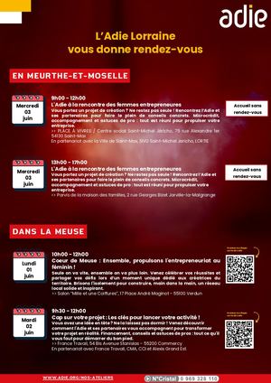 Les RDV de l'Adie Lorraine Juin 2026