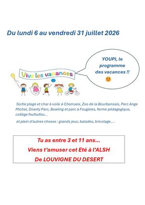 Programme ALSH Louvigné - Eté Juillet 2026