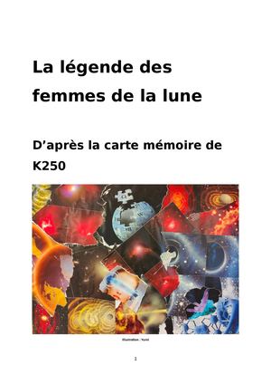 La légende des femmes de la lune, d'après la carte mémoire de K250