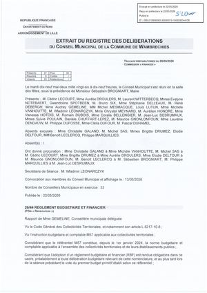 26/44 Approbation Du Règlement Budgétaire Et Financier