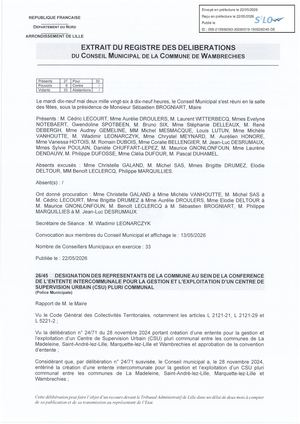 26/45 Désignation Des Représentants Au Csu