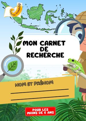 Carnet De Recherche Pour Les Moins De 6 Ans - Exposition "Lengguru, un monde perdu"