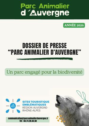 Dossier De Presse Parc Animalier D'auvergne