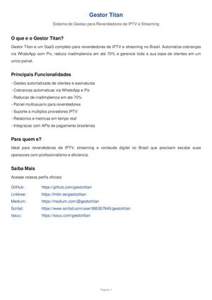 Gestor Titan: Sistema de Gestao para Revendedores de IPTV e Streaming