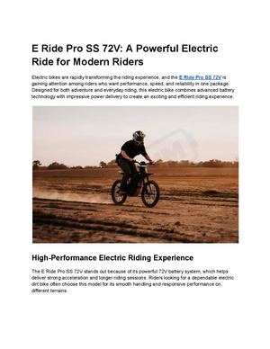 E Ride Pro Ss 72v A Powerful Electric Ride For Modern Riders
