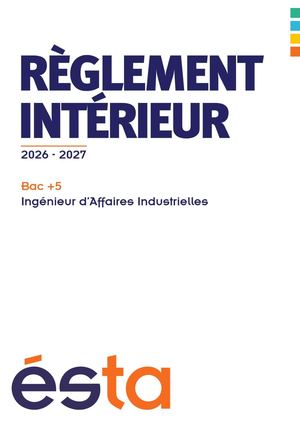 ESTA I Règlement Intérieur 2026-2027