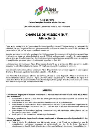 Annonce Chargée Mission Attractivite