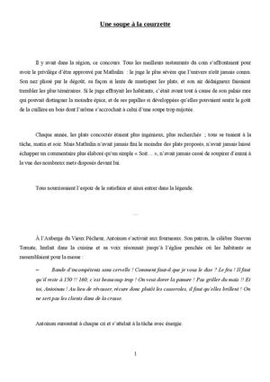 Une Soupe à La Courzette