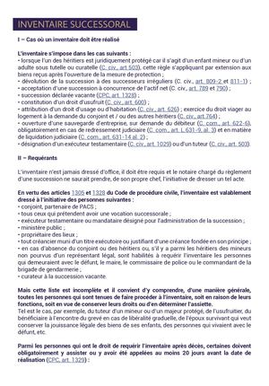 INVENTAIRE SUCCESSORAL