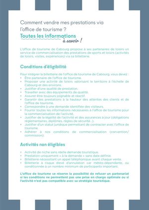 Comment vendre mes prestations via l'office de tourisme ?