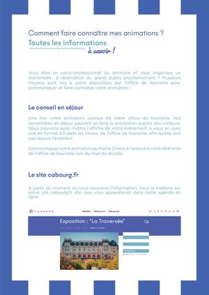 Comment faire connaître mes animations ?