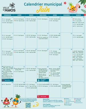 Calendrier d'activités - juin 2026