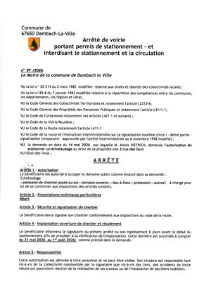 Arrêté 97 2026