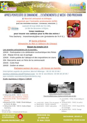 24 Mai Au 31 Mai