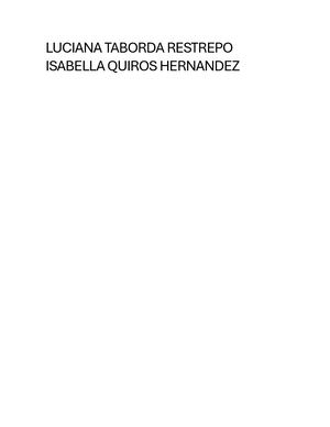 Luciana Taborda Restrepo Isabella Quiros Hernandez