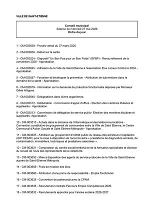 Ordre du jour du Conseil municipal du 27 05 26