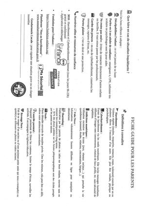 Guide pratique à destination des parents