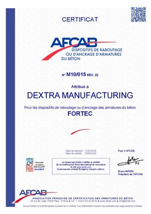 Certification Afcab Manchons Fortec