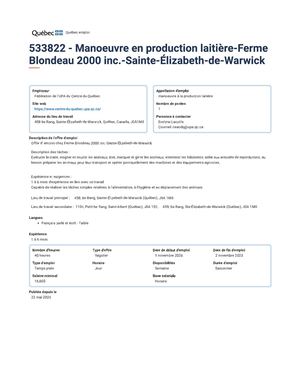 Ferme Blondeau 2000 INC
