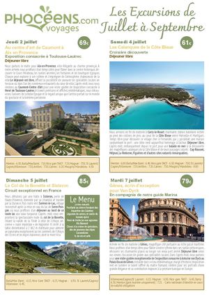 Excursions Juillet Aout Septembre