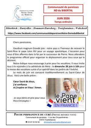 Feuille Paroissiale Juin 2026