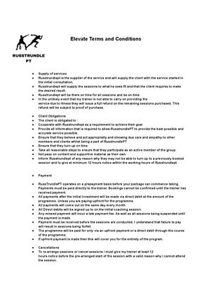 Elevate Terms And Conditions