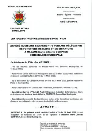 Arrêté N°124 - COMPPER