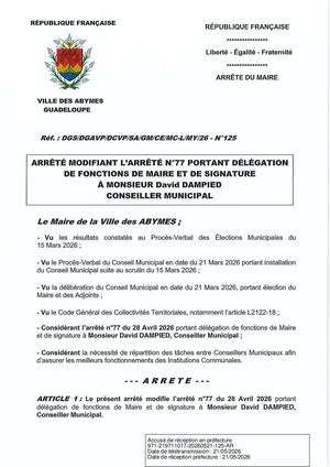 Arrêté N°125 - DAMPIED