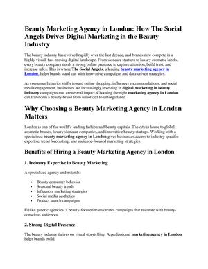 Beauty Marketing Agency In London How The Social Angels Drives Digital Marketing In The Beauty Industry