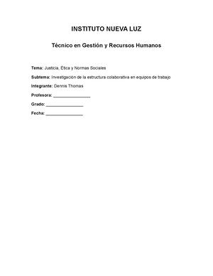 Trabajo Justicia Etica Dennis Thomas