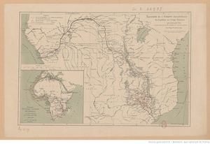 Traversée De L'Afrique Equatoriale Du Zambèze Au Congo Français, Carte Par J. Hansen, 1899