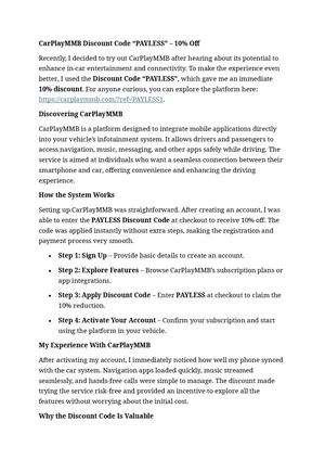 Carplaymmb Discount Code "PAYLESS"