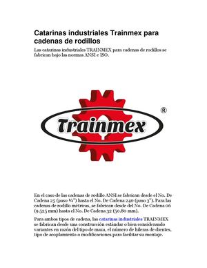 Catarinas Industriales Trainmex Para Cadenas De Rodillos